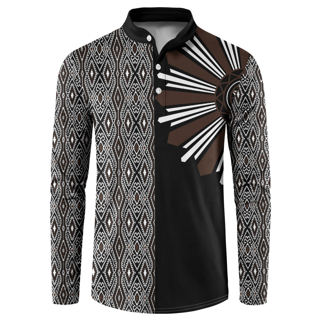 Mabuhay Philippines Festival Button Sweatshirt Araw Tnalak Modern Filipiniana Inspired