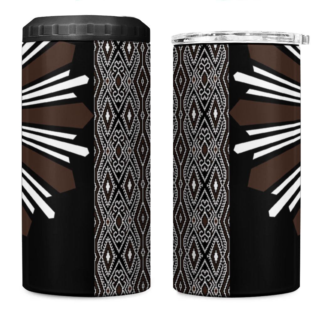 Mabuhay Philippines Festival 4 in 1 Can Cooler Tumbler Araw Tnalak Modern Filipiniana Inspired