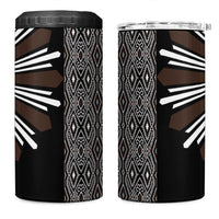 Mabuhay Philippines Festival 4 in 1 Can Cooler Tumbler Araw Tnalak Modern Filipiniana Inspired LT14 One Size: 16 oz Black - Polynesian Pride