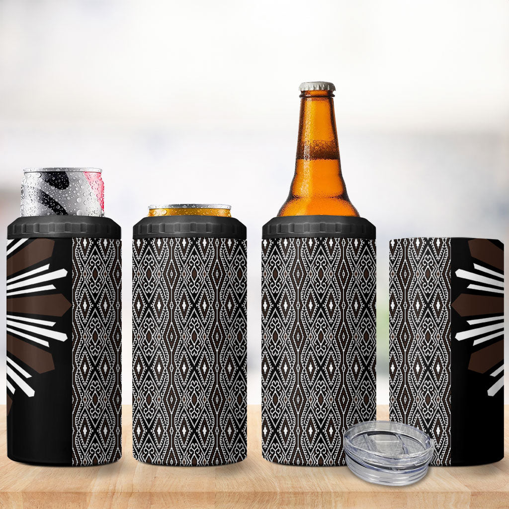 Mabuhay Philippines Festival 4 in 1 Can Cooler Tumbler Araw Tnalak Modern Filipiniana Inspired LT14 - Polynesian Pride