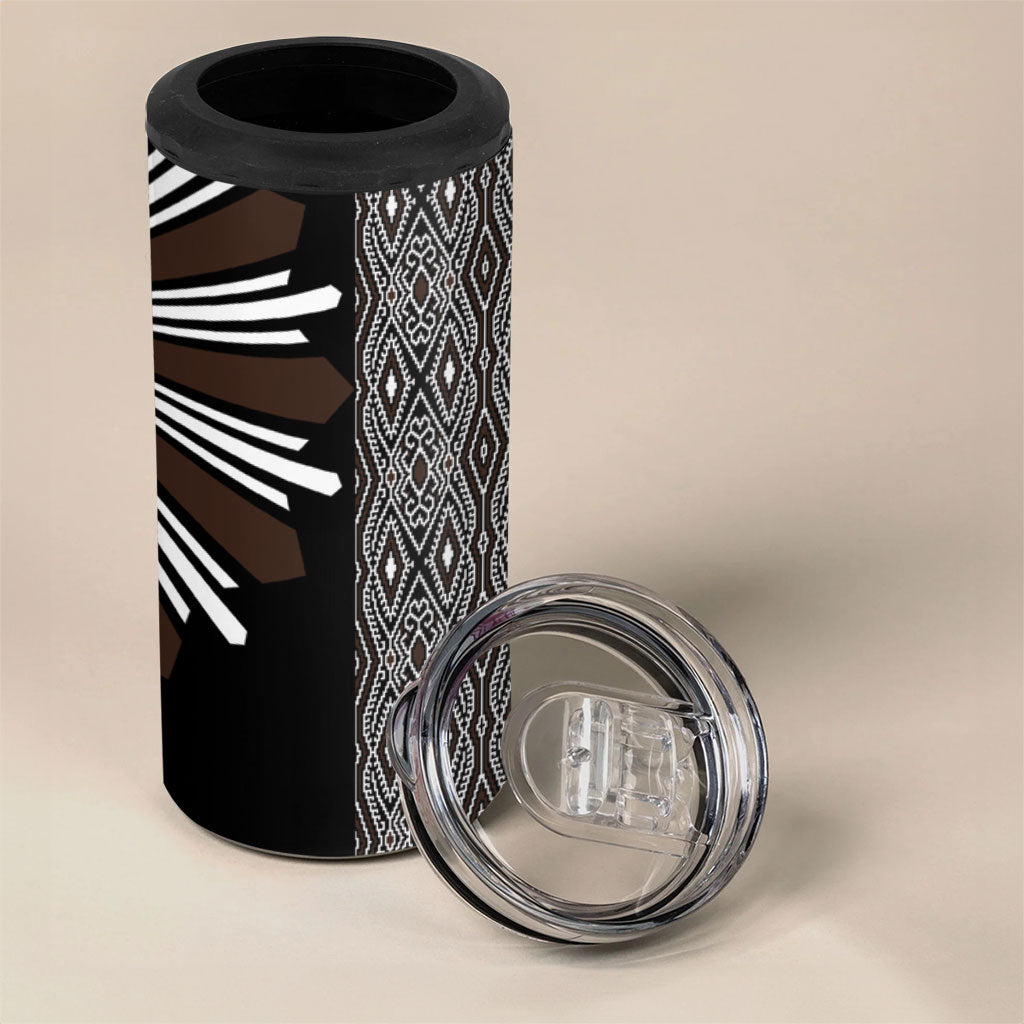 Mabuhay Philippines Festival 4 in 1 Can Cooler Tumbler Araw Tnalak Modern Filipiniana Inspired LT14 - Polynesian Pride