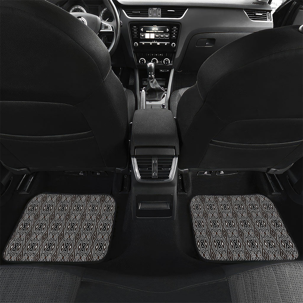 Mabuhay Philippines Festival Car Mats Araw Tnalak Modern Filipiniana Inspired LT14 Set 2pcs - Back Black - Polynesian Pride