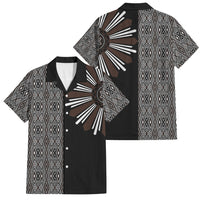 Mabuhay Philippines Festival Family Matching Off Shoulder Maxi Dress and Hawaiian Shirt Araw Tnalak Modern Filipiniana Inspired LT14 Dad's Shirt - Short Sleeve Black - Polynesian Pride