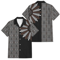 Mabuhay Philippines Festival Family Matching Summer Maxi Dress and Hawaiian Shirt Araw Tnalak Modern Filipiniana Inspired LT14 Dad's Shirt - Short Sleeve Black - Polynesian Pride