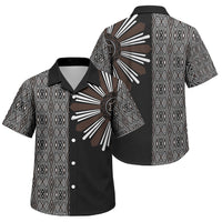 Mabuhay Philippines Festival Family Matching Summer Maxi Dress and Hawaiian Shirt Araw Tnalak Modern Filipiniana Inspired LT14 Son's Shirt Black - Polynesian Pride
