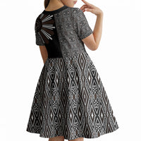Mabuhay Philippines Festival Kid Short Sleeve Dress Araw Tnalak Modern Filipiniana Inspired LT14 - Polynesian Pride