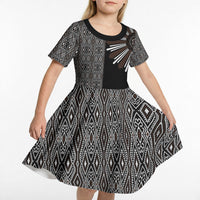 Mabuhay Philippines Festival Kid Short Sleeve Dress Araw Tnalak Modern Filipiniana Inspired LT14 - Polynesian Pride