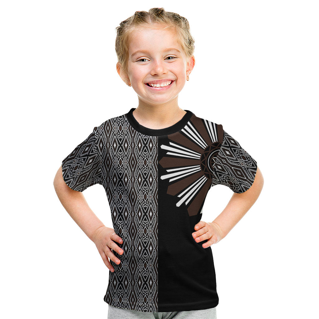Mabuhay Philippines Festival Kid T Shirt Araw Tnalak Modern Filipiniana Inspired LT14 Black - Polynesian Pride