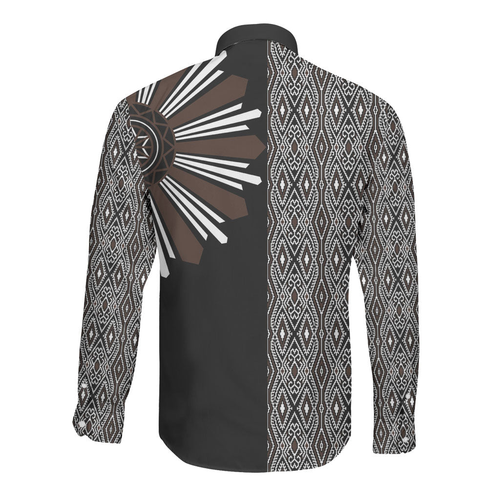 Mabuhay Philippines Festival Long Sleeve Button Shirt Araw Tnalak Modern Filipiniana Inspired LT14 - Polynesian Pride