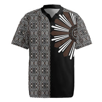 Mabuhay Philippines Festival Rugby Jersey Araw Tnalak Modern Filipiniana Inspired LT14 Black - Polynesian Pride