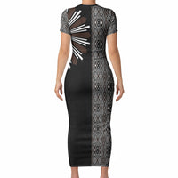 Mabuhay Philippines Festival Short Sleeve Bodycon Dress Araw Tnalak Modern Filipiniana Inspired LT14 - Polynesian Pride