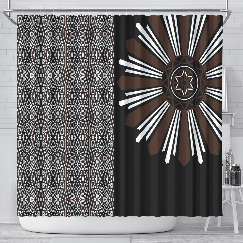 Mabuhay Philippines Festival Shower Curtain Araw Tnalak Modern Filipiniana Inspired LT14 - Polynesian Pride