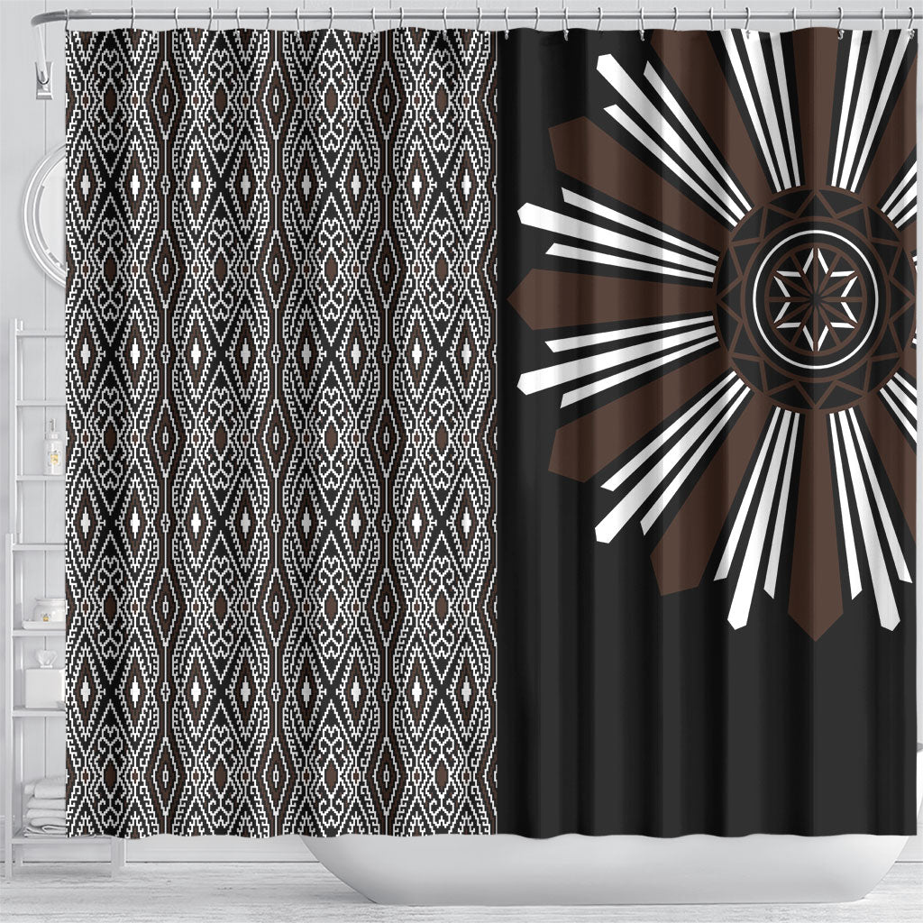 Mabuhay Philippines Festival Shower Curtain Araw Tnalak Modern Filipiniana Inspired LT14 - Polynesian Pride