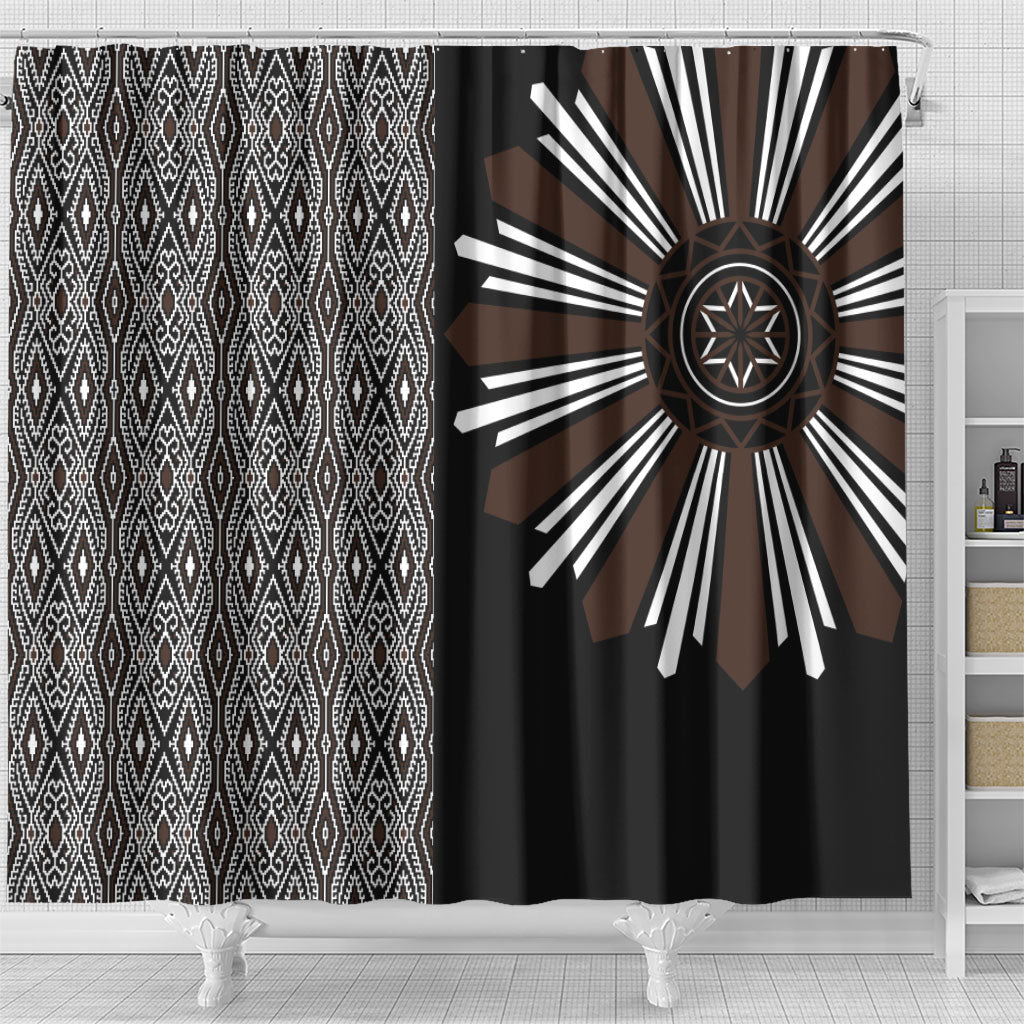 Mabuhay Philippines Festival Shower Curtain Araw Tnalak Modern Filipiniana Inspired LT14 - Polynesian Pride