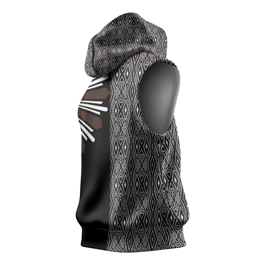 Mabuhay Philippines Festival Sleeveless Hoodie Araw Tnalak Modern Filipiniana Inspired LT14 - Polynesian Pride