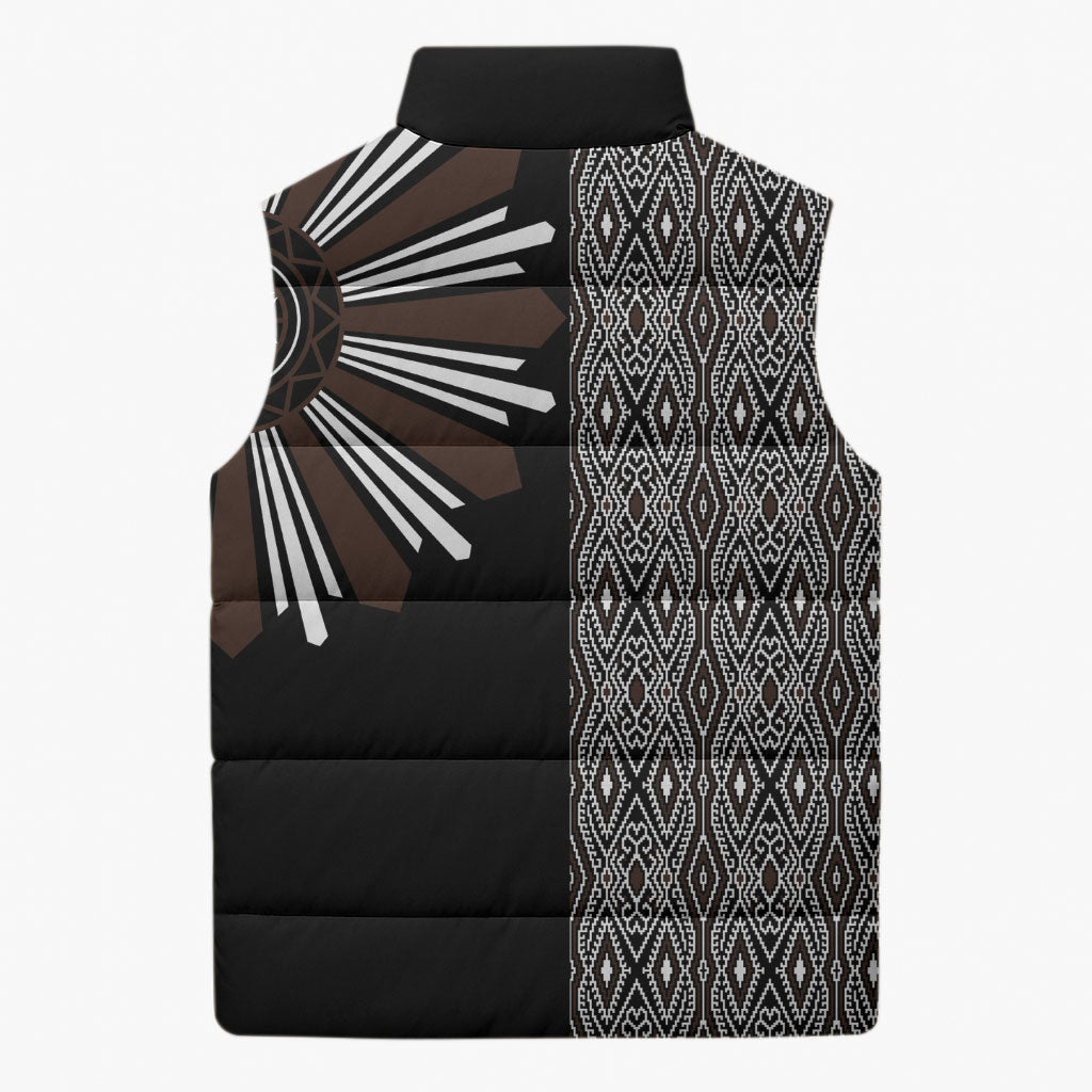 Mabuhay Philippines Festival Sleeveless Puffer Jacket Araw Tnalak Modern Filipiniana Inspired LT14 - Polynesian Pride