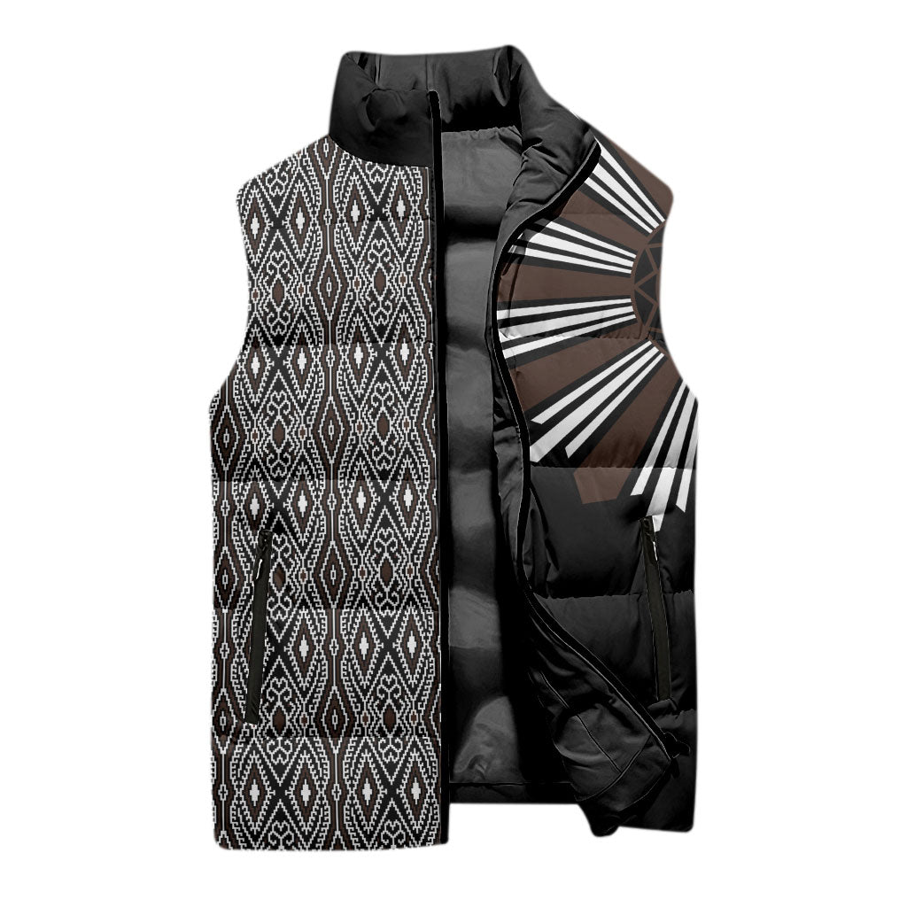 Mabuhay Philippines Festival Sleeveless Puffer Jacket Araw Tnalak Modern Filipiniana Inspired LT14 - Polynesian Pride