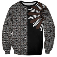 Mabuhay Philippines Festival Sweatshirt Araw Tnalak Modern Filipiniana Inspired LT14 Unisex Black - Polynesian Pride