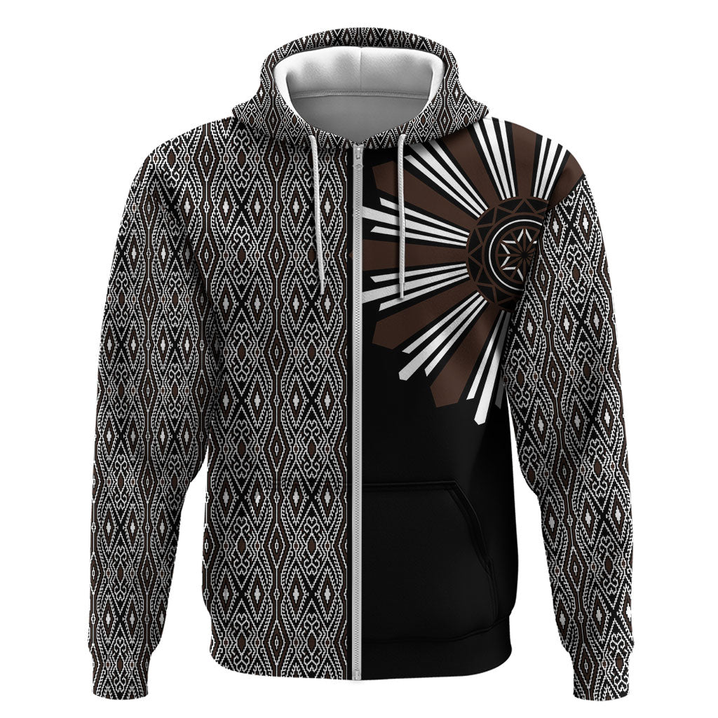 Mabuhay Philippines Festival Zip Hoodie Araw Tnalak Modern Filipiniana Inspired