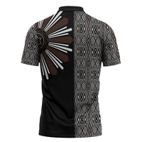 Mabuhay Philippines Festival Zipper Polo Shirt Araw Tnalak Modern Filipiniana Inspired LT14 - Polynesian Pride