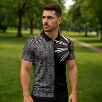 Mabuhay Philippines Festival Zipper Polo Shirt Araw Tnalak Modern Filipiniana Inspired LT14 - Polynesian Pride