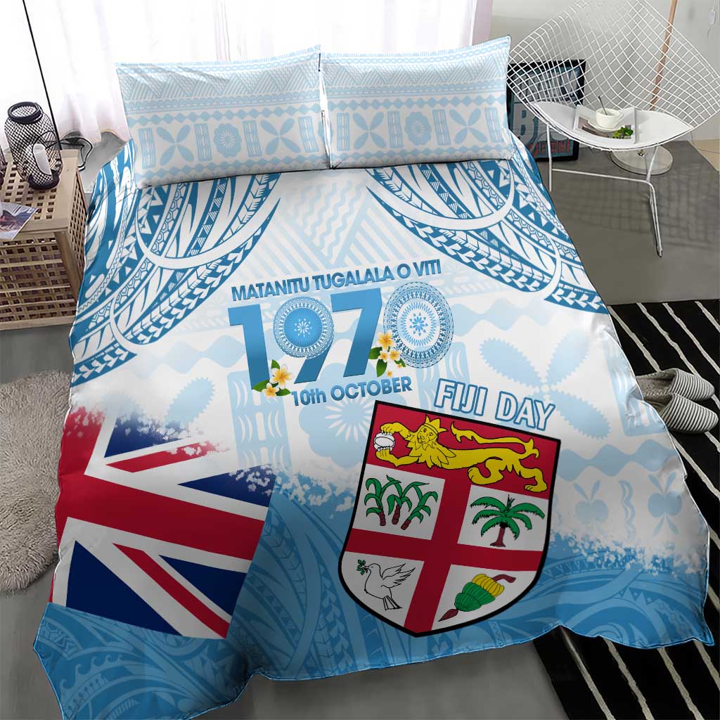 Fiji Day 1970 Bedding Set Proud To Be A Fijian Tapa Pattern