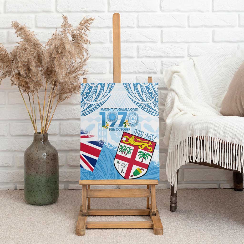 Fiji Day 1970 Canvas Wall Art Proud To Be A Fijian Tapa Pattern LT14 - Polynesian Pride