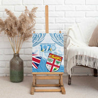 Fiji Day 1970 Canvas Wall Art Proud To Be A Fijian Tapa Pattern LT14 - Polynesian Pride