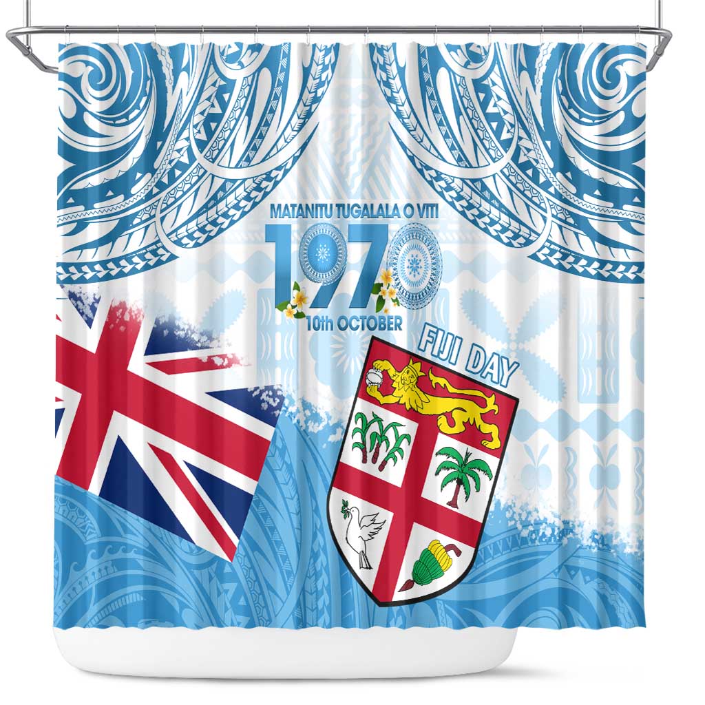 Fiji Day 1970 Shower Curtain Proud To Be A Fijian Tapa Pattern