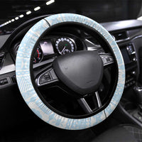 Fiji Day 1970 Steering Wheel Cover Proud To Be A Fijian Tapa Pattern LT14 Universal Fit Blue - Polynesian Pride