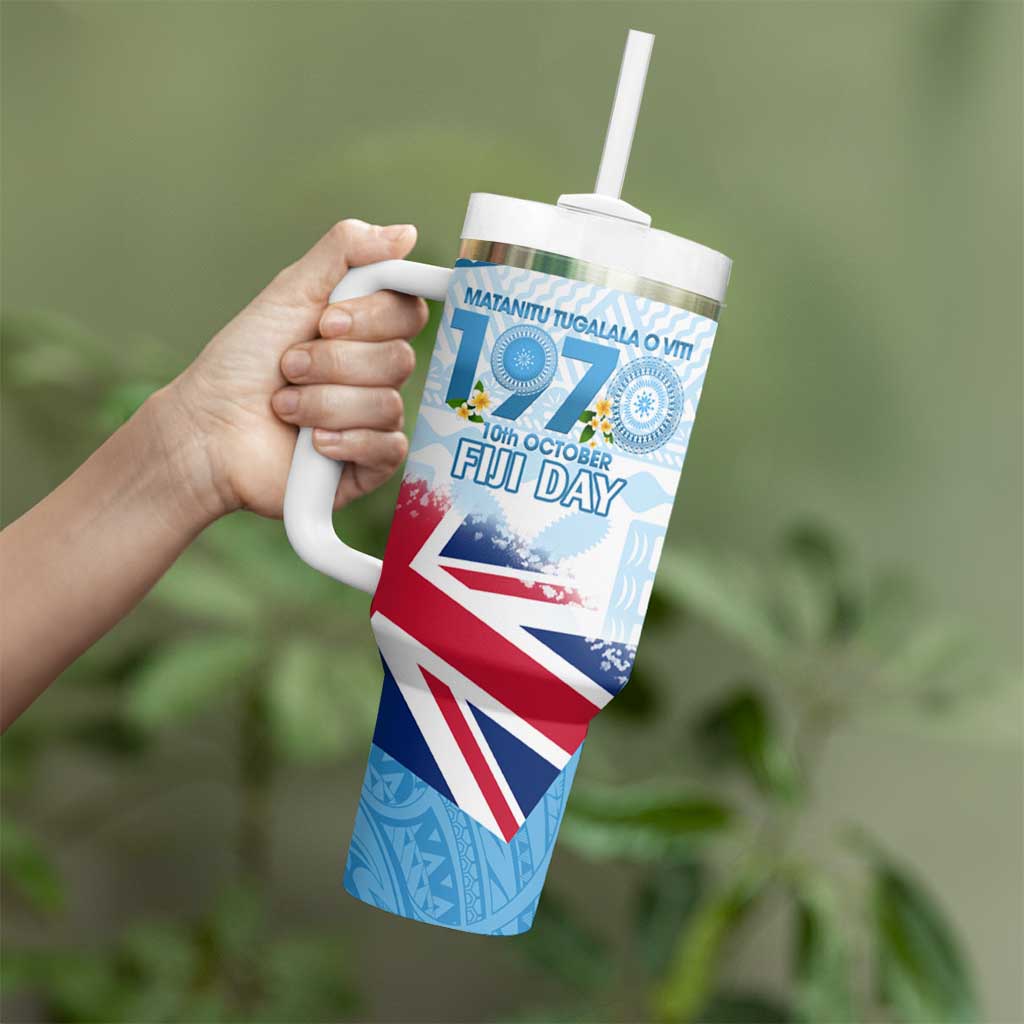 Fiji Day 1970 Tumbler With Handle Proud To Be A Fijian Tapa Pattern LT14 - Polynesian Pride