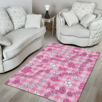 Alaka Aloha Hawaii Area Rug Plumeria Lei With Palaka Motif - Polynesian Pride