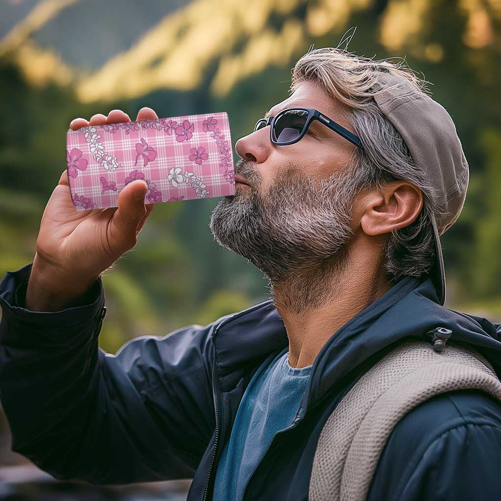 Alaka Aloha Hawaii 4 in 1 Can Cooler Tumbler Plumeria Lei With Palaka Motif - Polynesian Pride