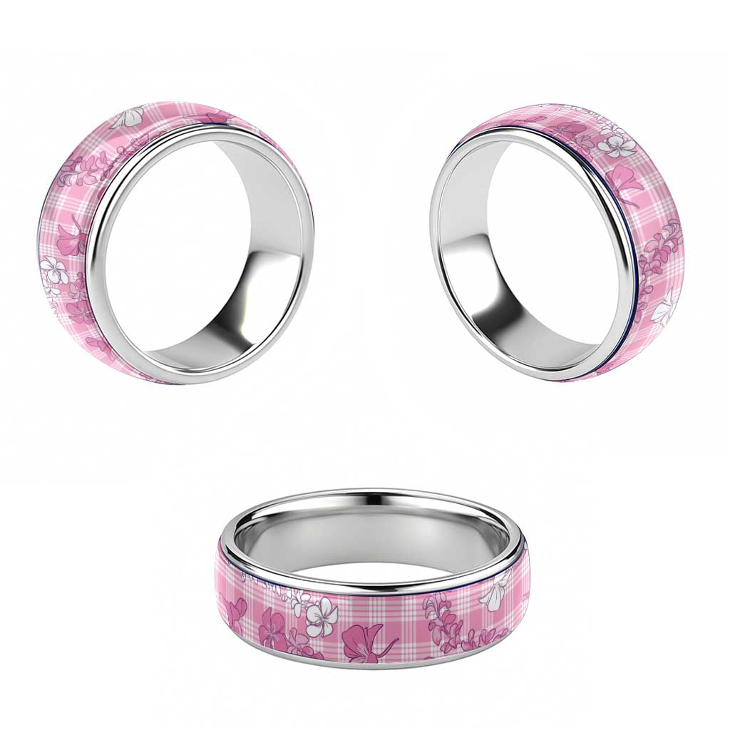 Alaka Aloha Hawaii Classic Ring Plumeria Lei With Palaka Motif - Polynesian Pride