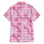 Alaka Aloha Hawaii Family Matching Off The Shoulder Long Sleeve Dress and Hawaiian Shirt Plumeria Lei With Palaka Motif - Polynesian Pride