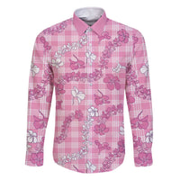 Alaka Aloha Hawaii Family Matching Off The Shoulder Long Sleeve Dress and Hawaiian Shirt Plumeria Lei With Palaka Motif - Polynesian Pride