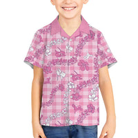 Alaka Aloha Hawaii Family Matching Summer Maxi Dress and Hawaiian Shirt Plumeria Lei With Palaka Motif - Polynesian Pride