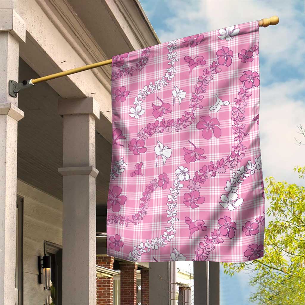 Alaka Aloha Hawaii Garden Flag Plumeria Lei With Palaka Motif - Polynesian Pride