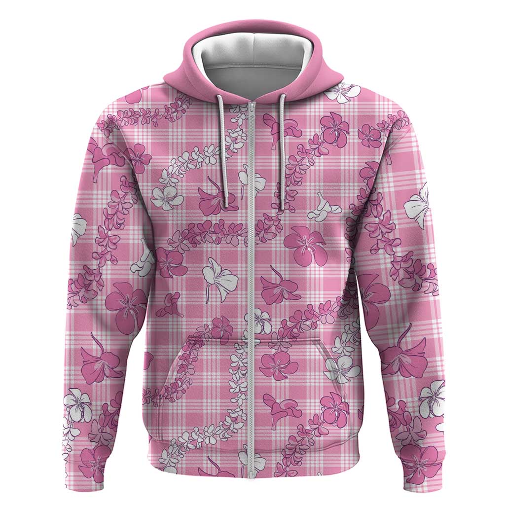 Alaka Aloha Hawaii Hoodie Plumeria Lei With Palaka Motif - Polynesian Pride
