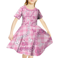 Alaka Aloha Hawaii Kid Short Sleeve Dress Plumeria Lei With Palaka Motif - Polynesian Pride