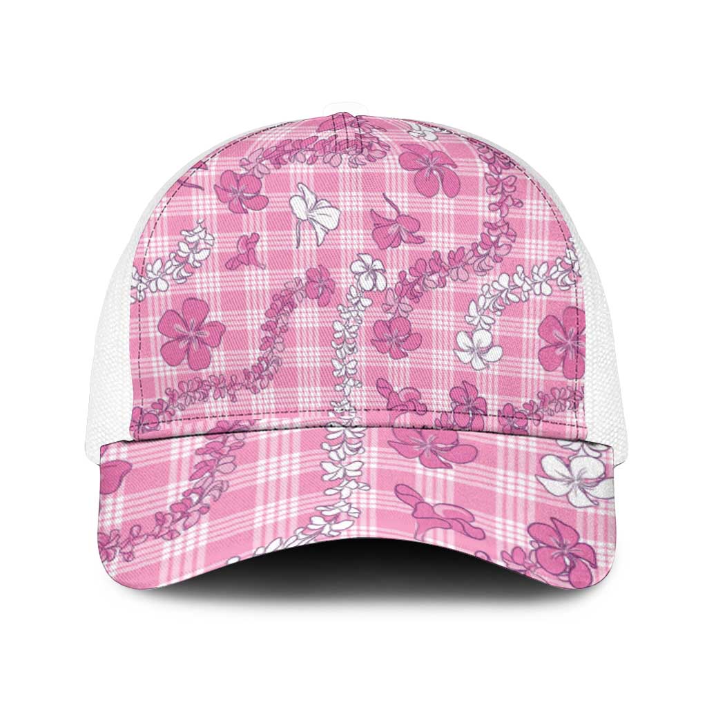 Alaka Aloha Hawaii Mesh Trucker Cap Plumeria Lei With Palaka Motif - Polynesian Pride