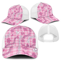 Alaka Aloha Hawaii Mesh Trucker Cap Plumeria Lei With Palaka Motif - Polynesian Pride