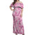 Alaka Aloha Hawaii Off Shoulder Maxi Dress Plumeria Lei With Palaka Motif - Polynesian Pride