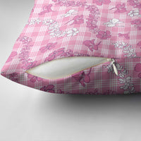 Alaka Aloha Hawaii Pillow Cover Plumeria Lei With Palaka Motif - Polynesian Pride