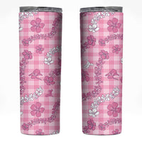 Alaka Aloha Hawaii Skinny Tumbler Plumeria Lei With Palaka Motif - Polynesian Pride
