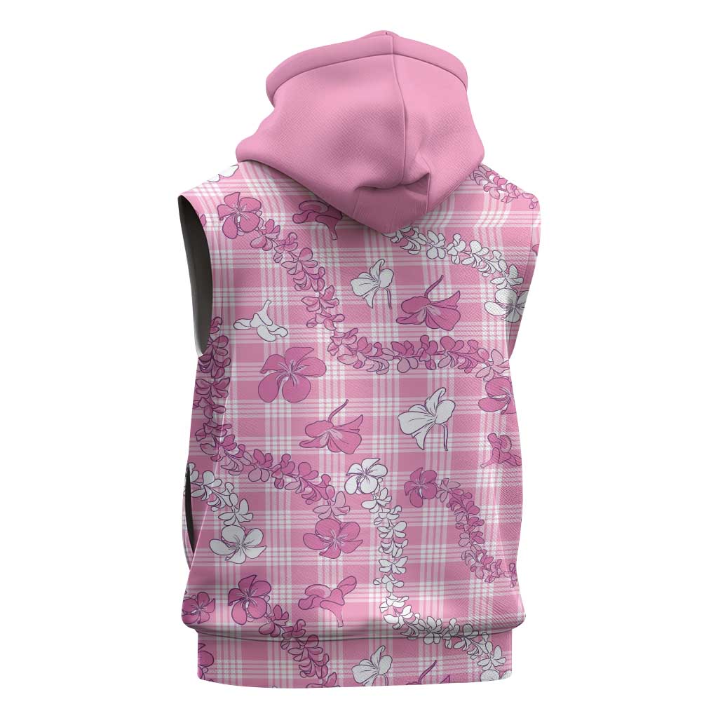 Alaka Aloha Hawaii Sleeveless Hoodie Plumeria Lei With Palaka Motif - Polynesian Pride