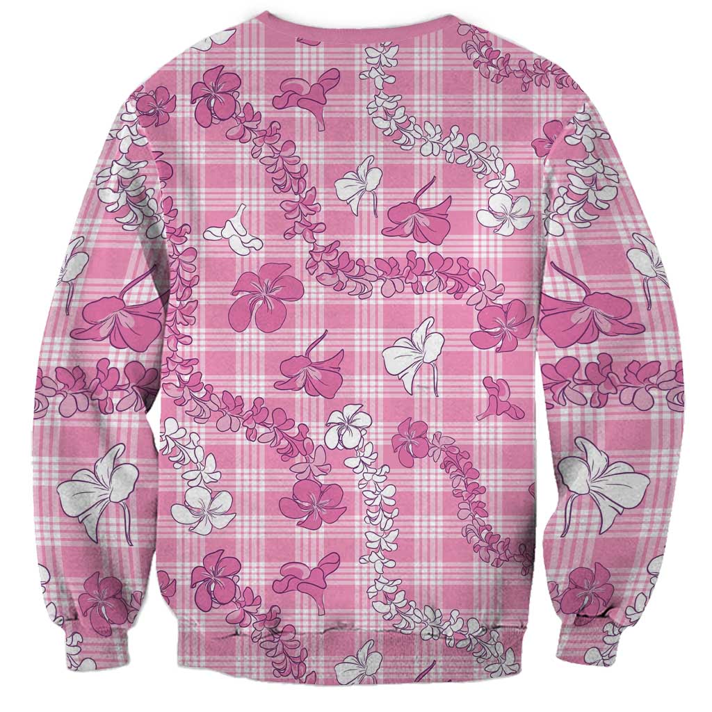 Alaka Aloha Hawaii Sweatshirt Plumeria Lei With Palaka Motif - Polynesian Pride