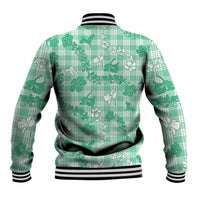 Omaomao Aloha Hawaii Baseball Jacket Plumeria Lei With Palaka Motif - Polynesian Pride