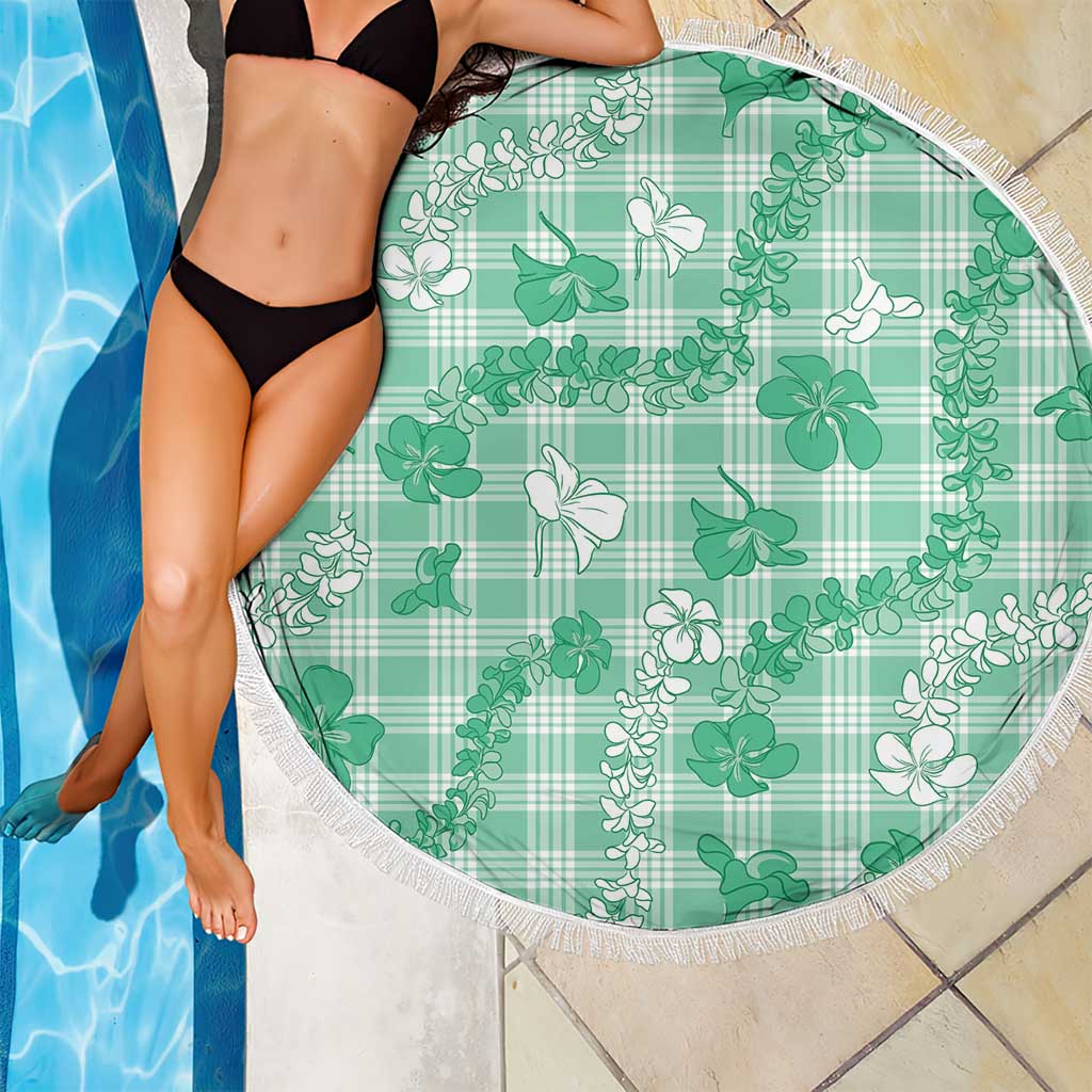 Omaomao Aloha Hawaii Beach Blanket Plumeria Lei With Palaka Motif - Polynesian Pride