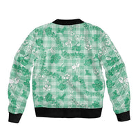Omaomao Aloha Hawaii Bomber Jacket Plumeria Lei With Palaka Motif LT14 - Polynesian Pride